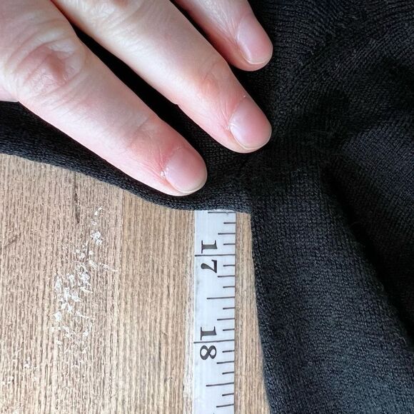 Limited Ruffle Merino Wool Blend Lightweight Sweater small career top black - Picture 8 of 8